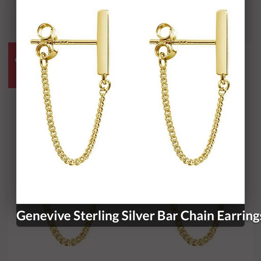 Genevive Bar Chain Earrings